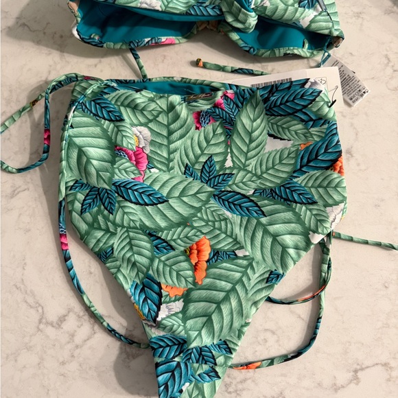 Mara Hoffman Green Leaf Print Bikini - Picture 1 of 4